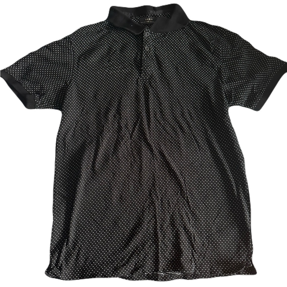 Black Zara Polka Dot Men's Shirt